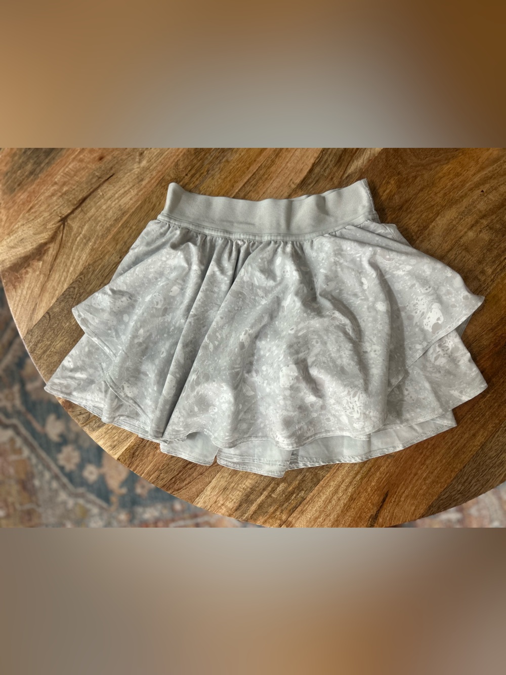 lululemon athletica Light Gray Floral Print Athletic Skort